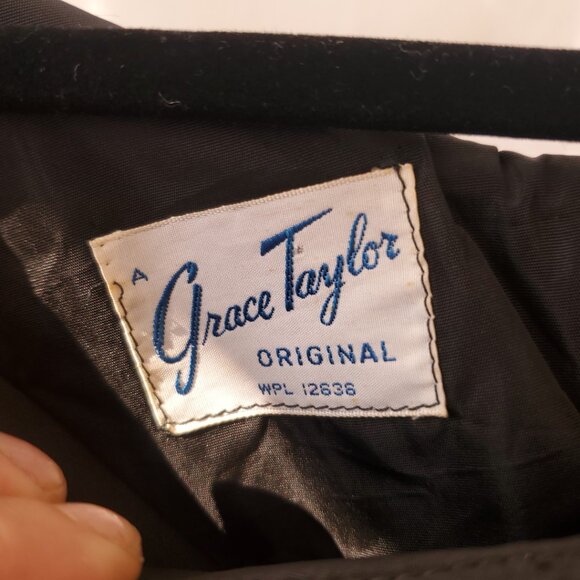 A Grace Taylor Original Black Velvet, off the shoulder Dress - Picture 3 of 7